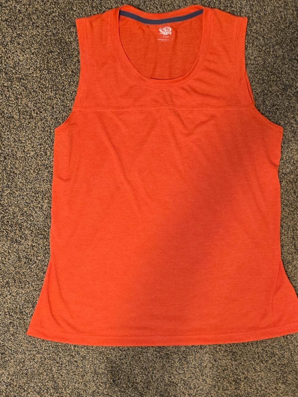 Athletic Works Women's L/G (12-14) Orange Sleeveless Tank Top Lightweight Scoop